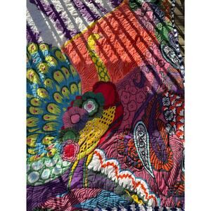 Rainbow oversized throw Anthropologie Floral Reversible Blanket Bedspread Quilt